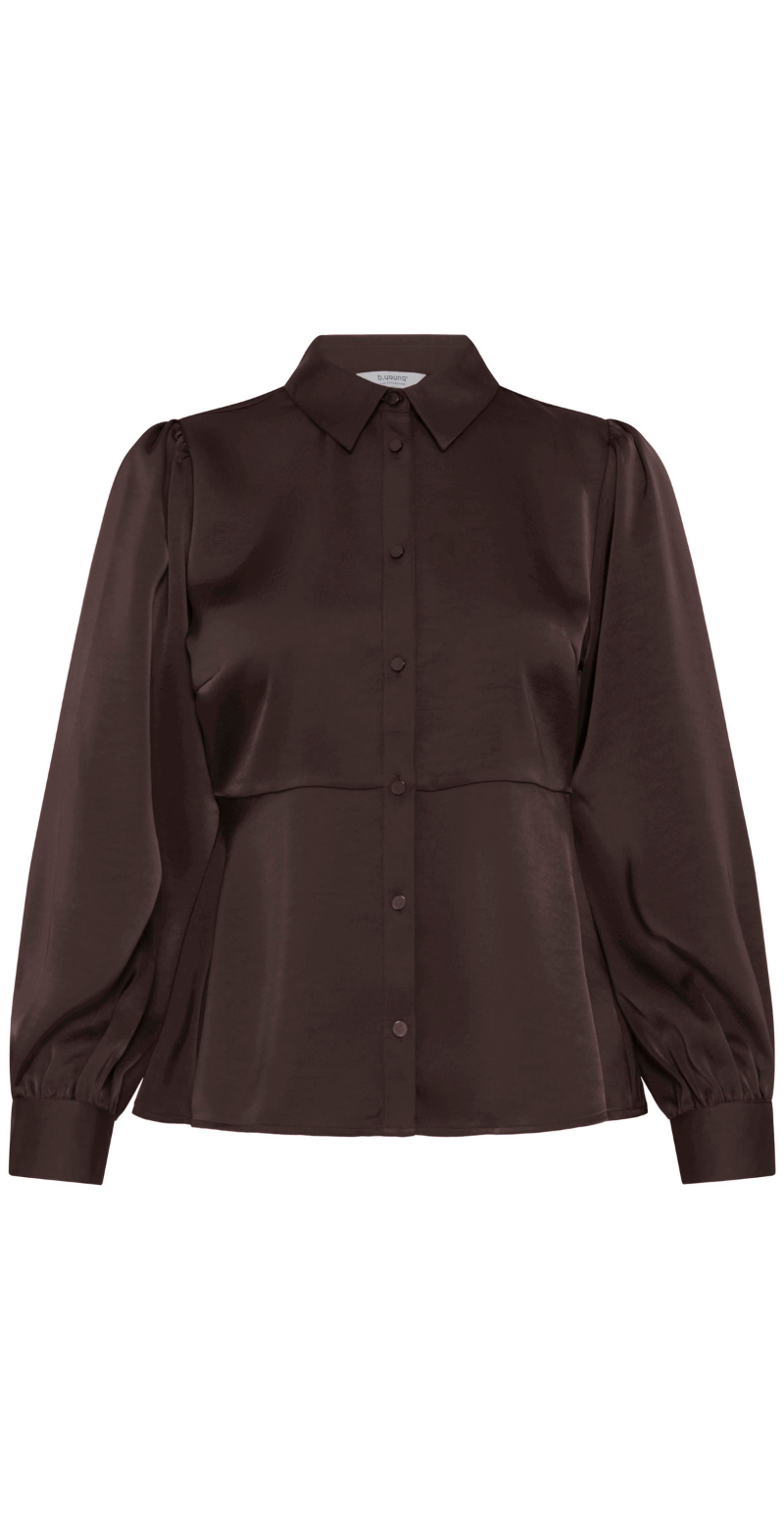 Isa langærmet satinbluse med peplum java B.young