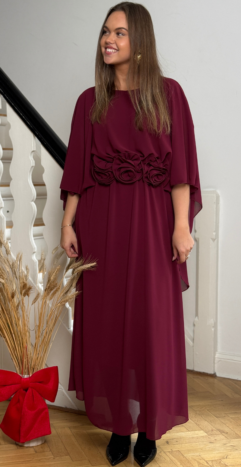 Forudbestil uge 45 Evelyn chiffon kjole med blomster blomme LikeLondon