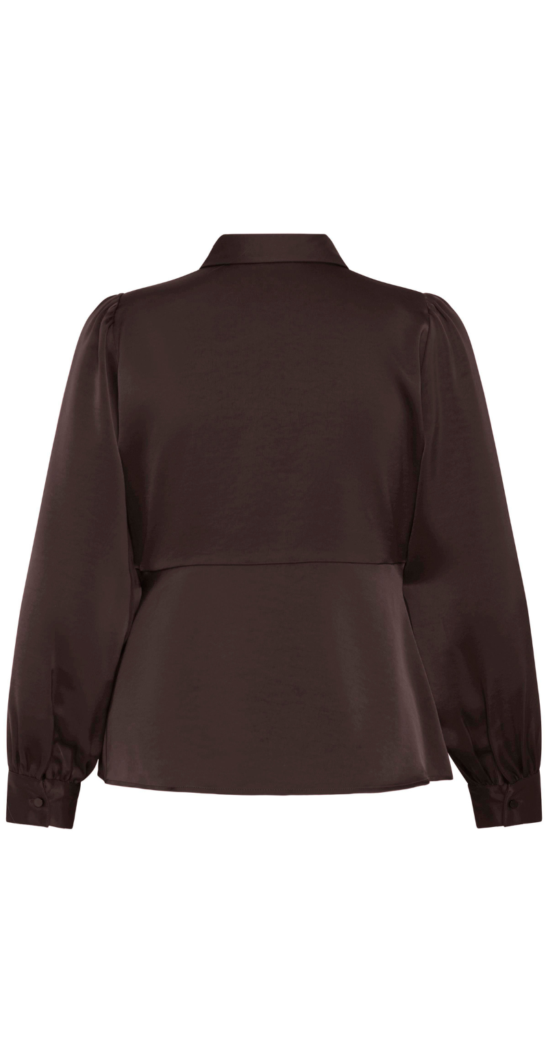 Isa langærmet satinbluse med peplum java B.young