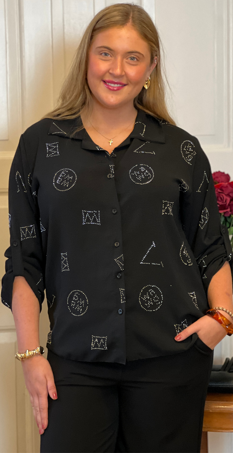 Therese skjorte med similisten sort LikeLondon