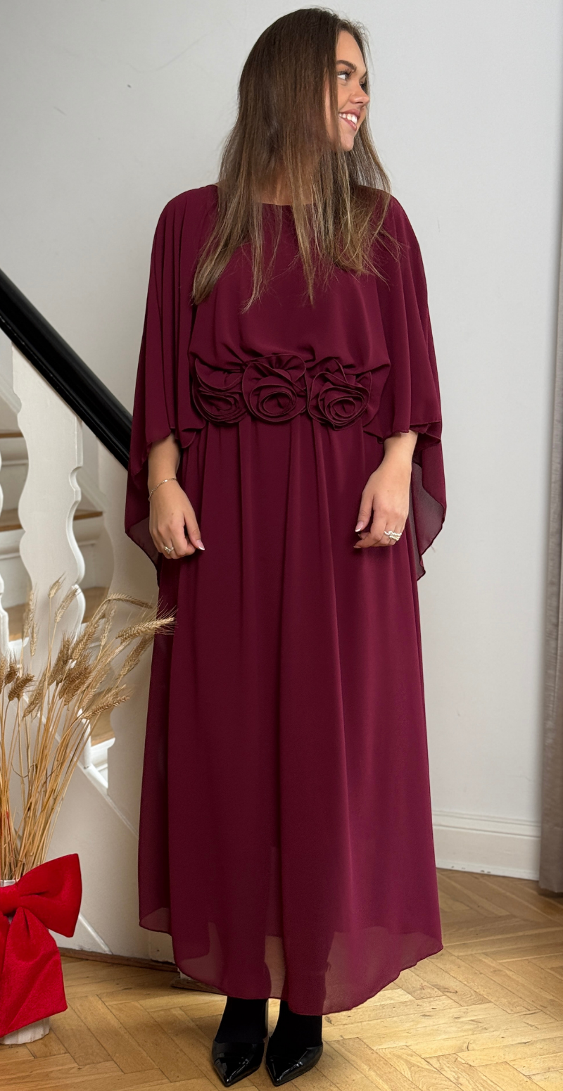 Evelyn chiffon kjole med blomster blomme LikeLondon