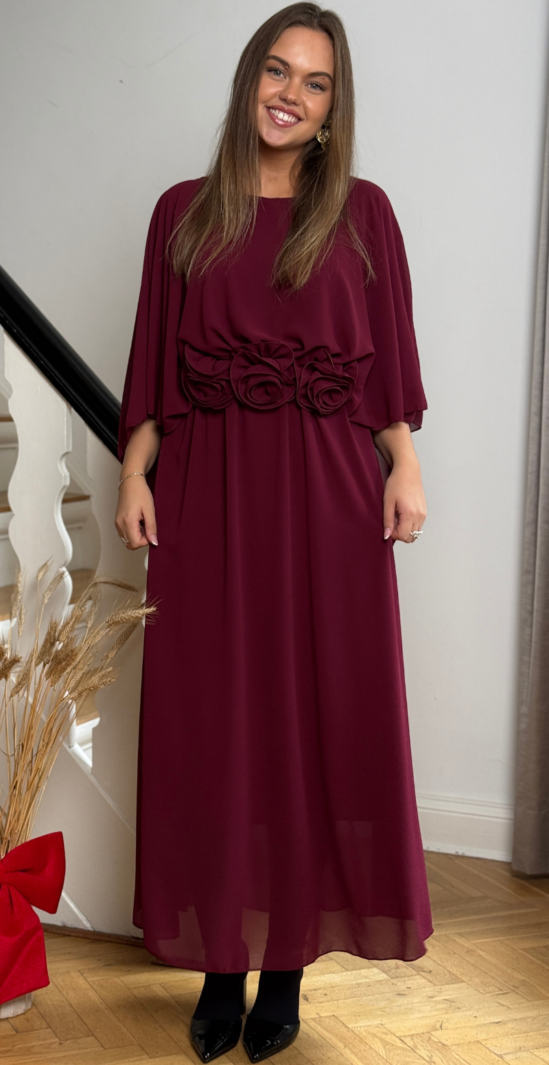 Forudbestil uge 45 Evelyn chiffon kjole med blomster blomme LikeLondon