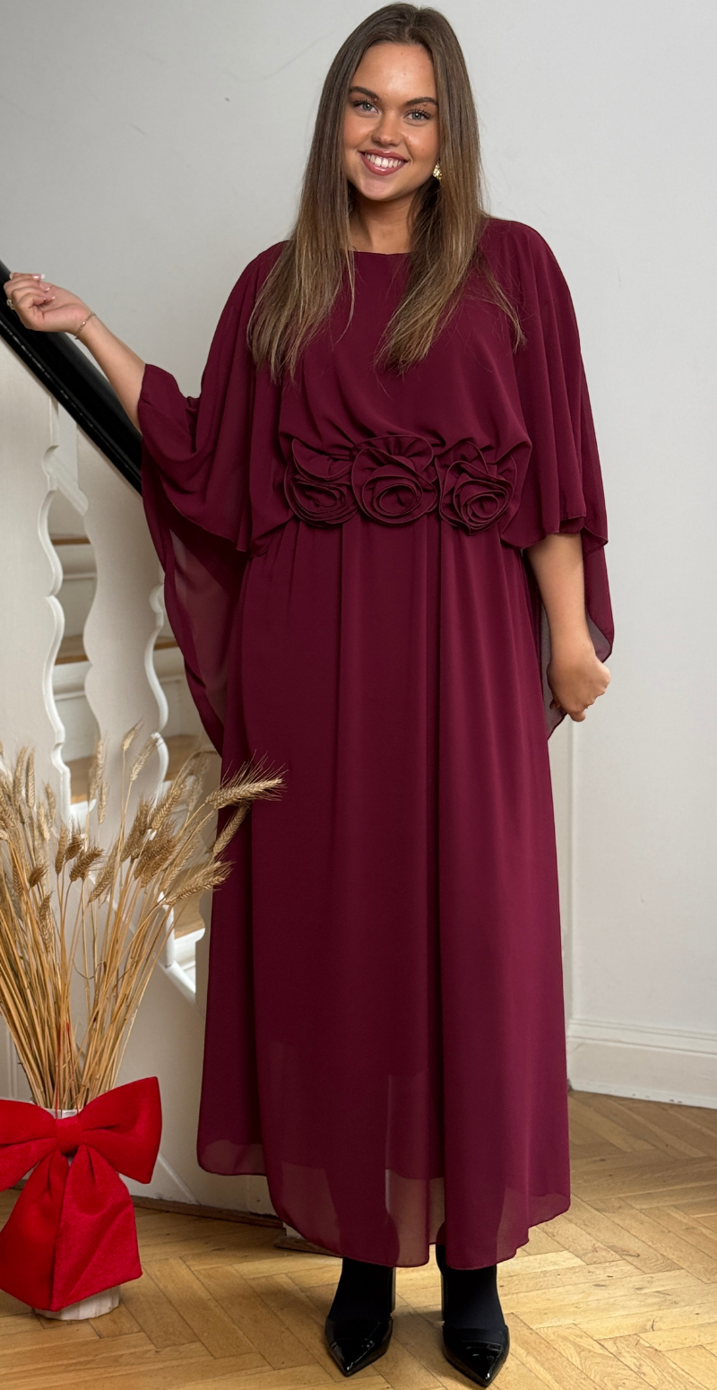 Evelyn chiffon kjole med blomster blomme LikeLondon