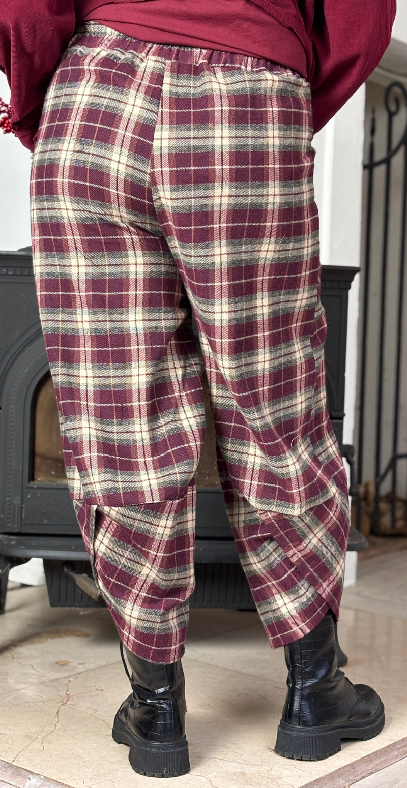 Vista ternet bukser med lommer bordeaux LikeLondon