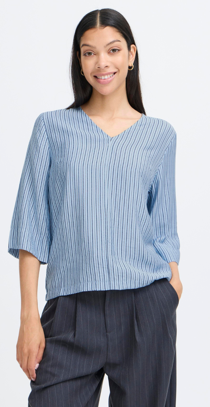 Fie bluse med v-hals og striber eclipse mix B.young