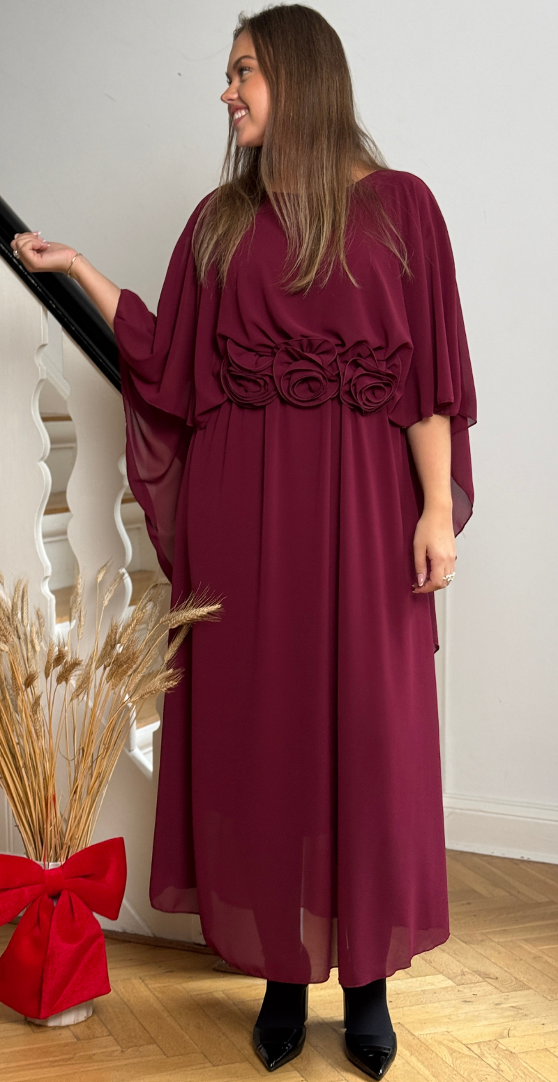 Forudbestil uge 45 Evelyn chiffon kjole med blomster blomme LikeLondon