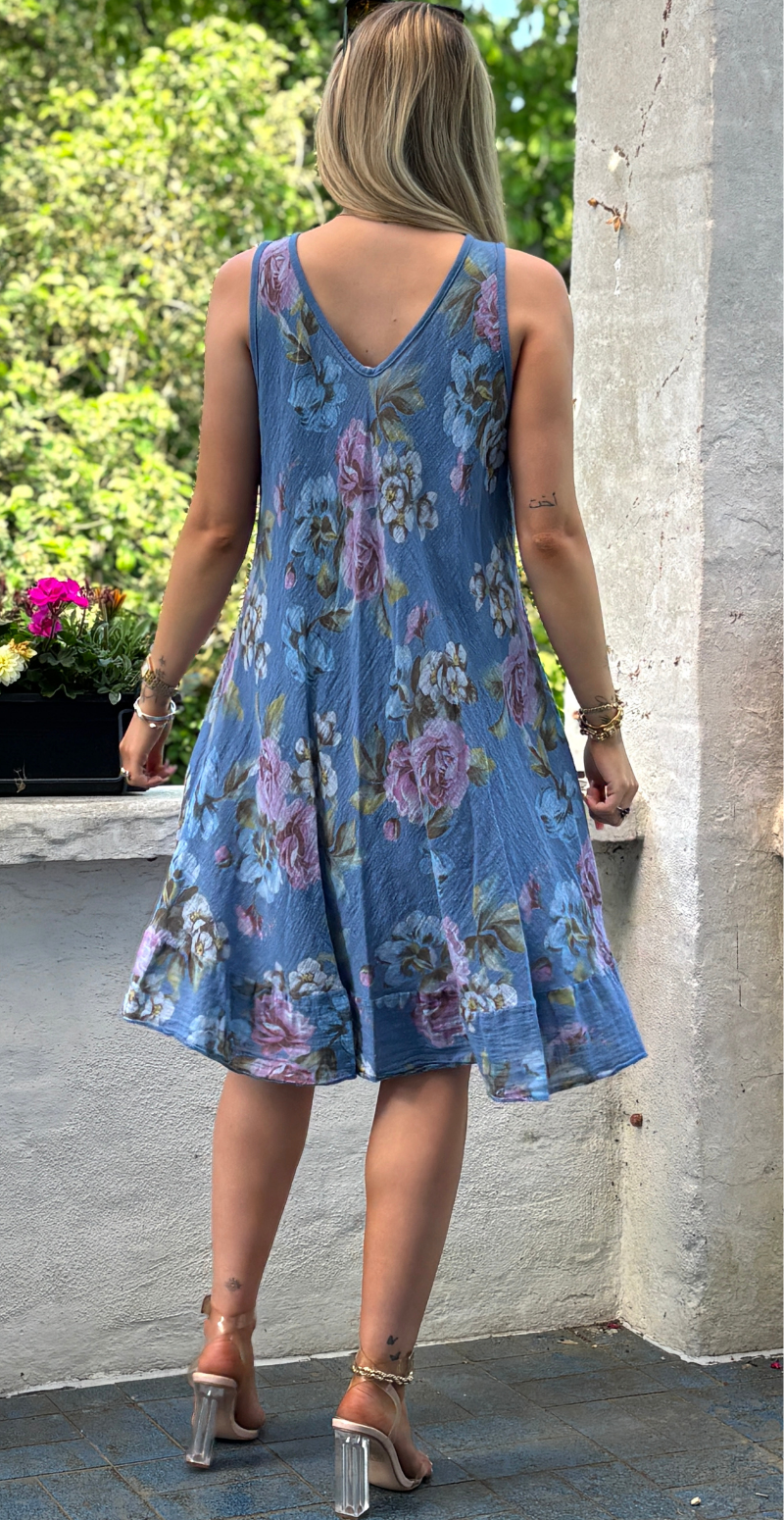 Iben kjole med blomsterprint og peplum jeans LikeLondon