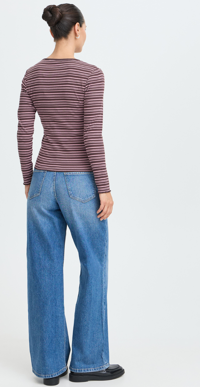 Tone langærmet t-shirt Java/Polignac stripe B.Young