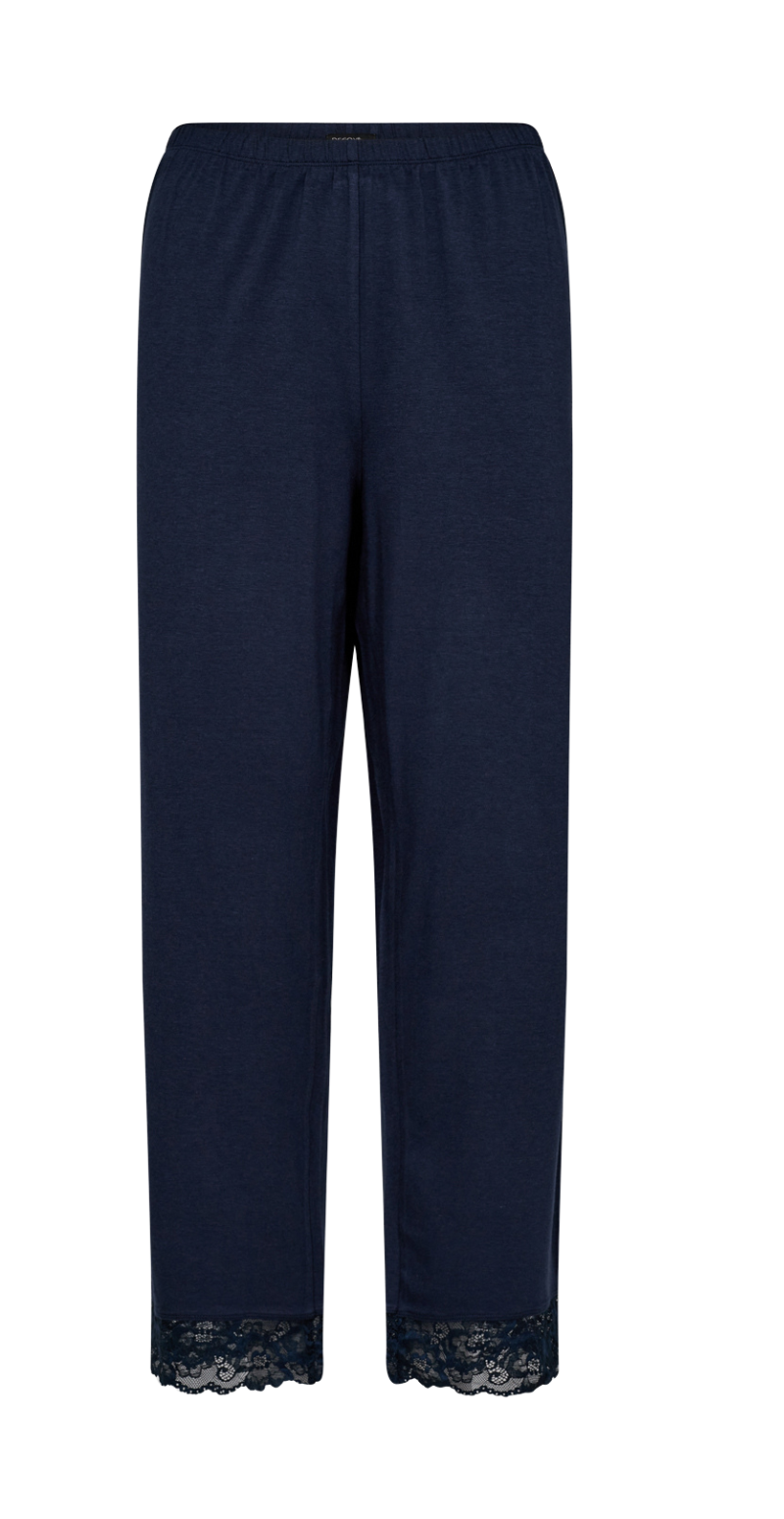 Bambus pyjamas sæt med blonde navy