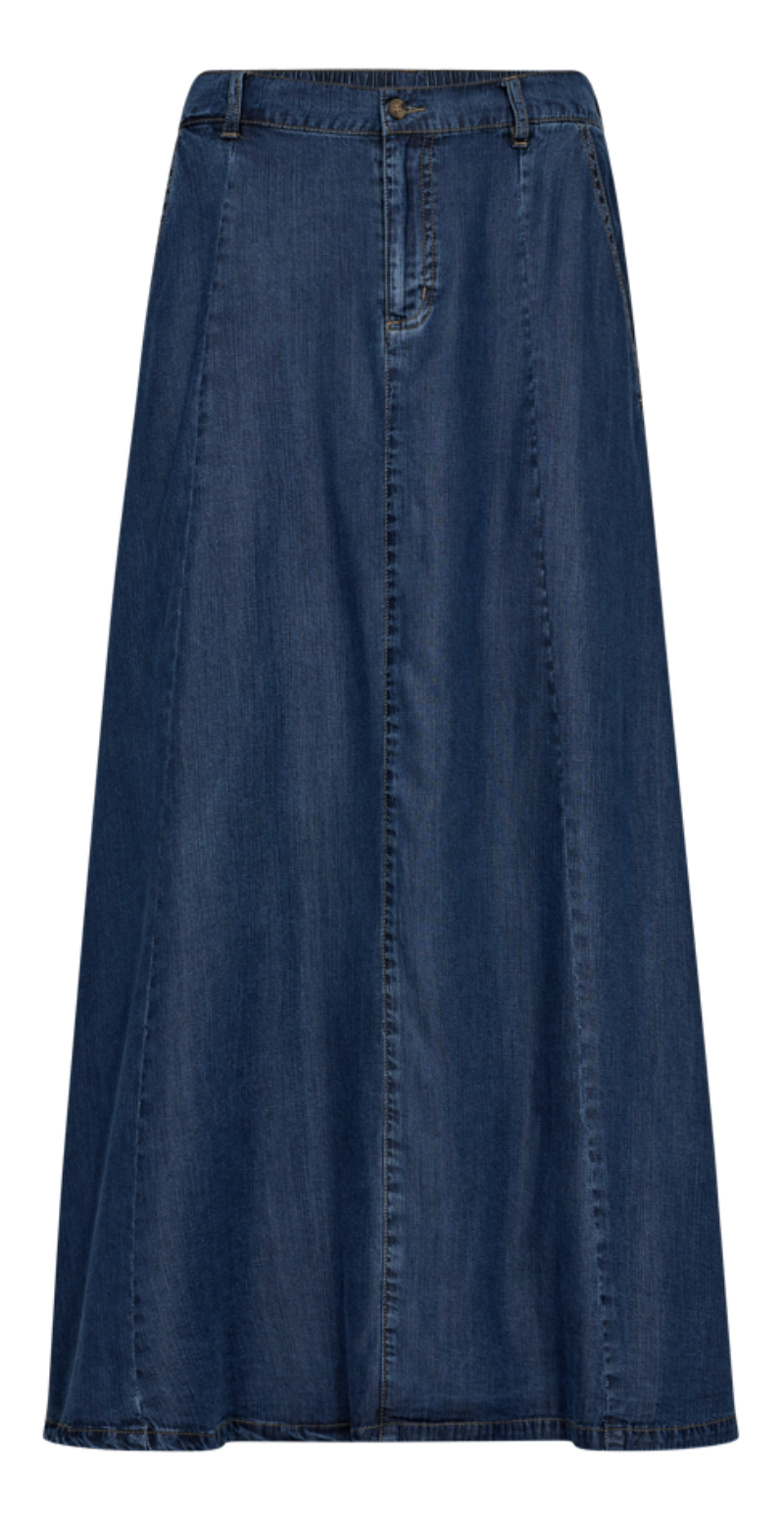 Wilke nederdel medium blue denim