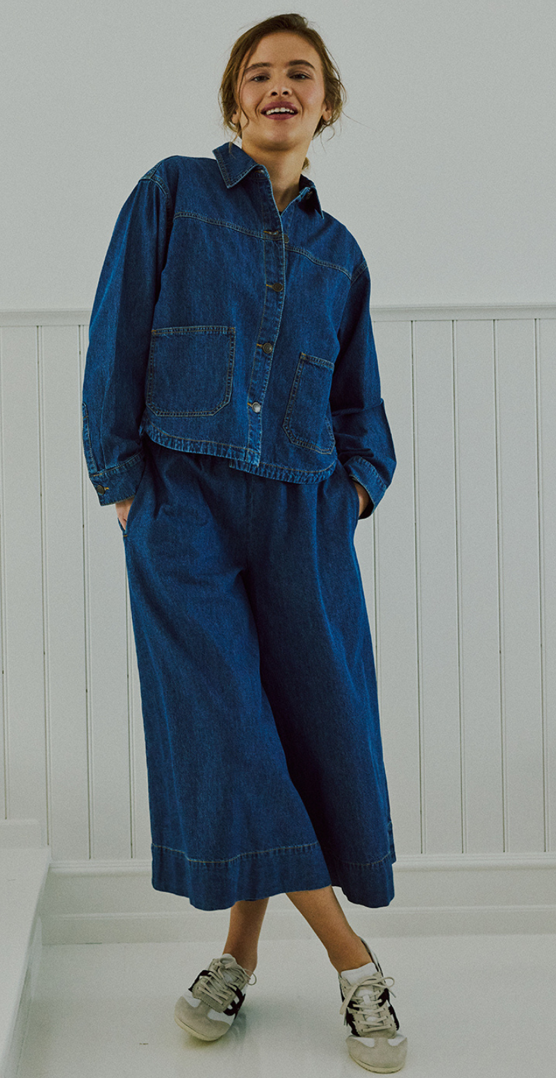 Lisea bukser med vidde medium blue denim Freequent