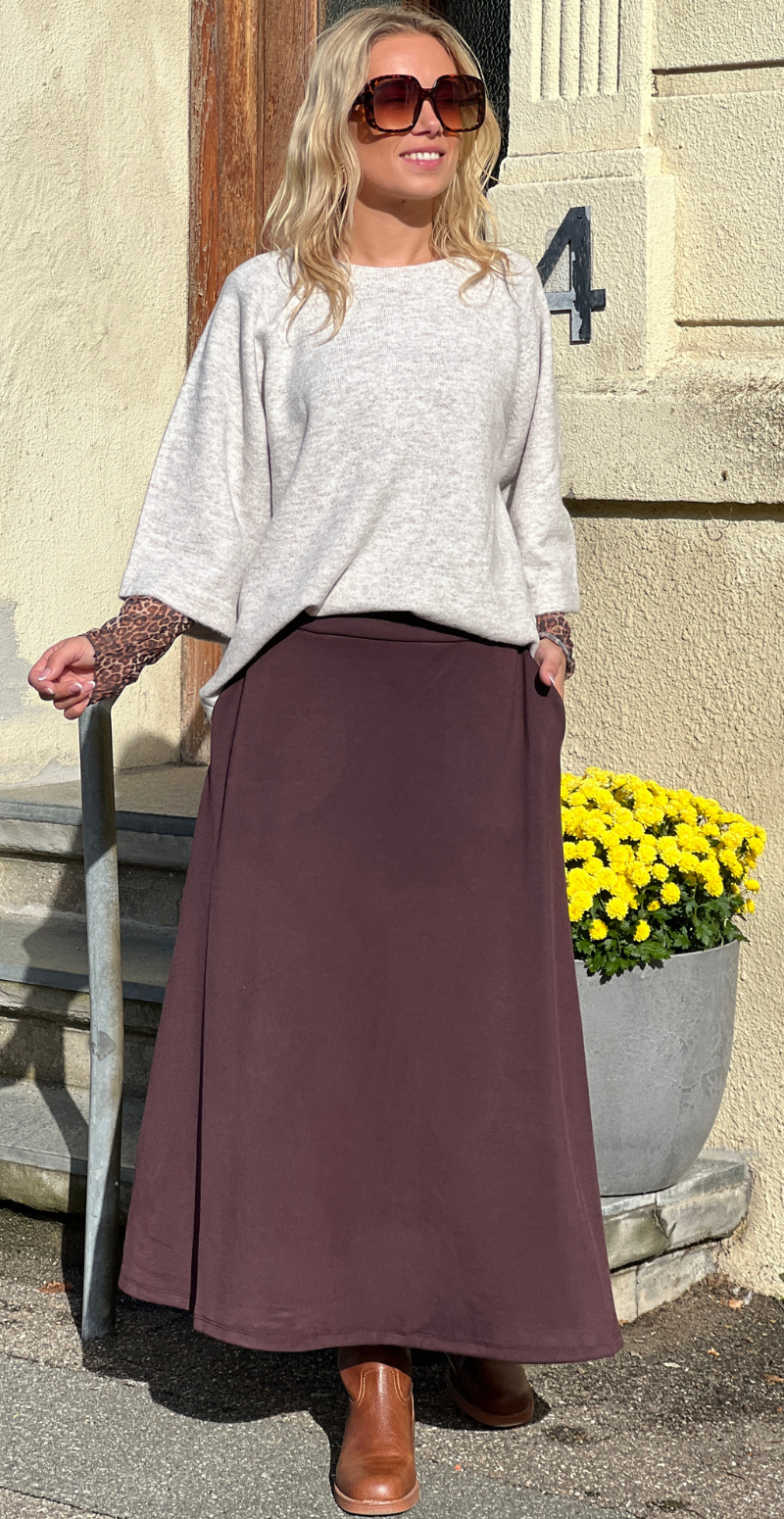 Julia Banu nederdel med lommer brun LikeLondon