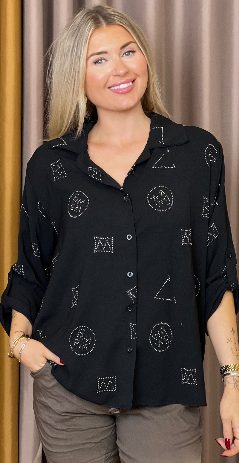 Therese skjorte med similisten sort LikeLondon