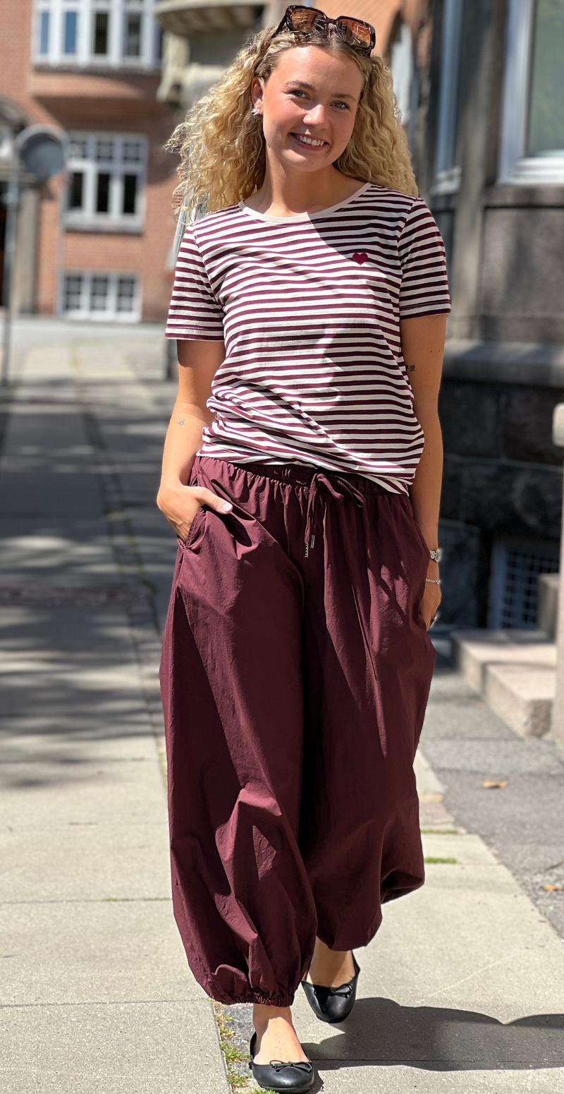 Mian bluse med striber moonbeam w. port royale Freequent