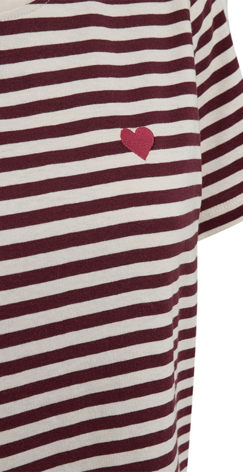 Mian bluse med striber moonbeam w. port royale Freequent