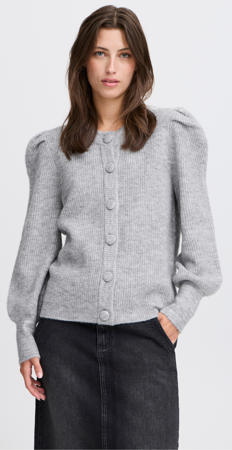 Muna strik cardigan mid. grey melange