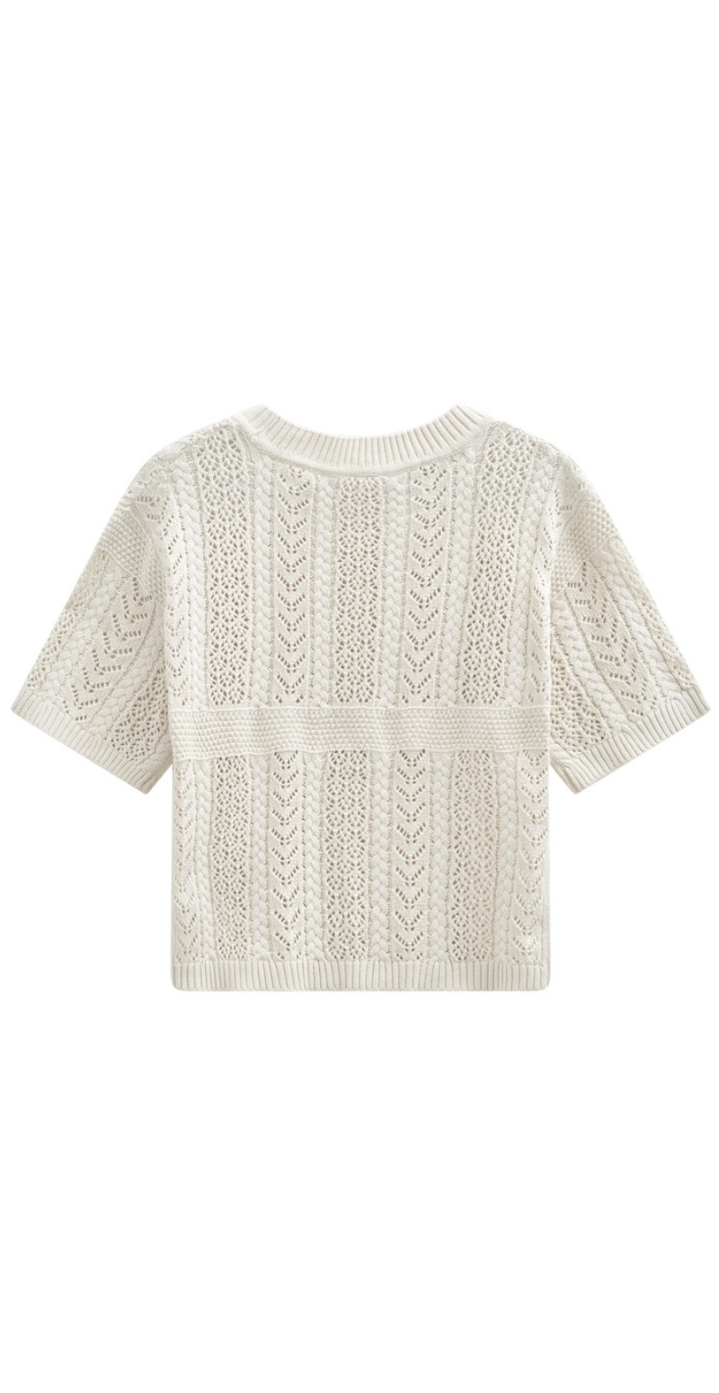 Arwen pullover med hulmønster moonbeam Freequent