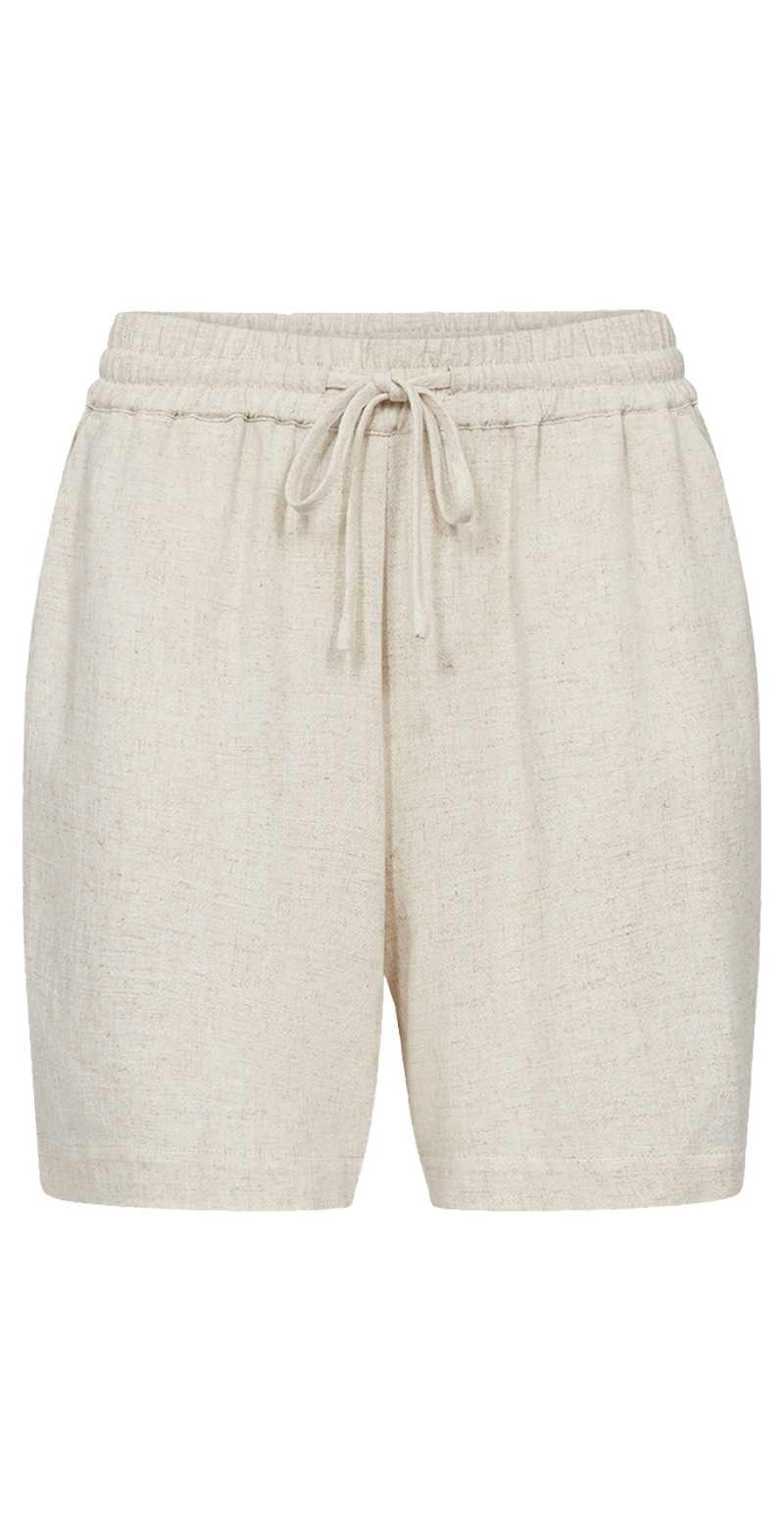 Hør shorts sand