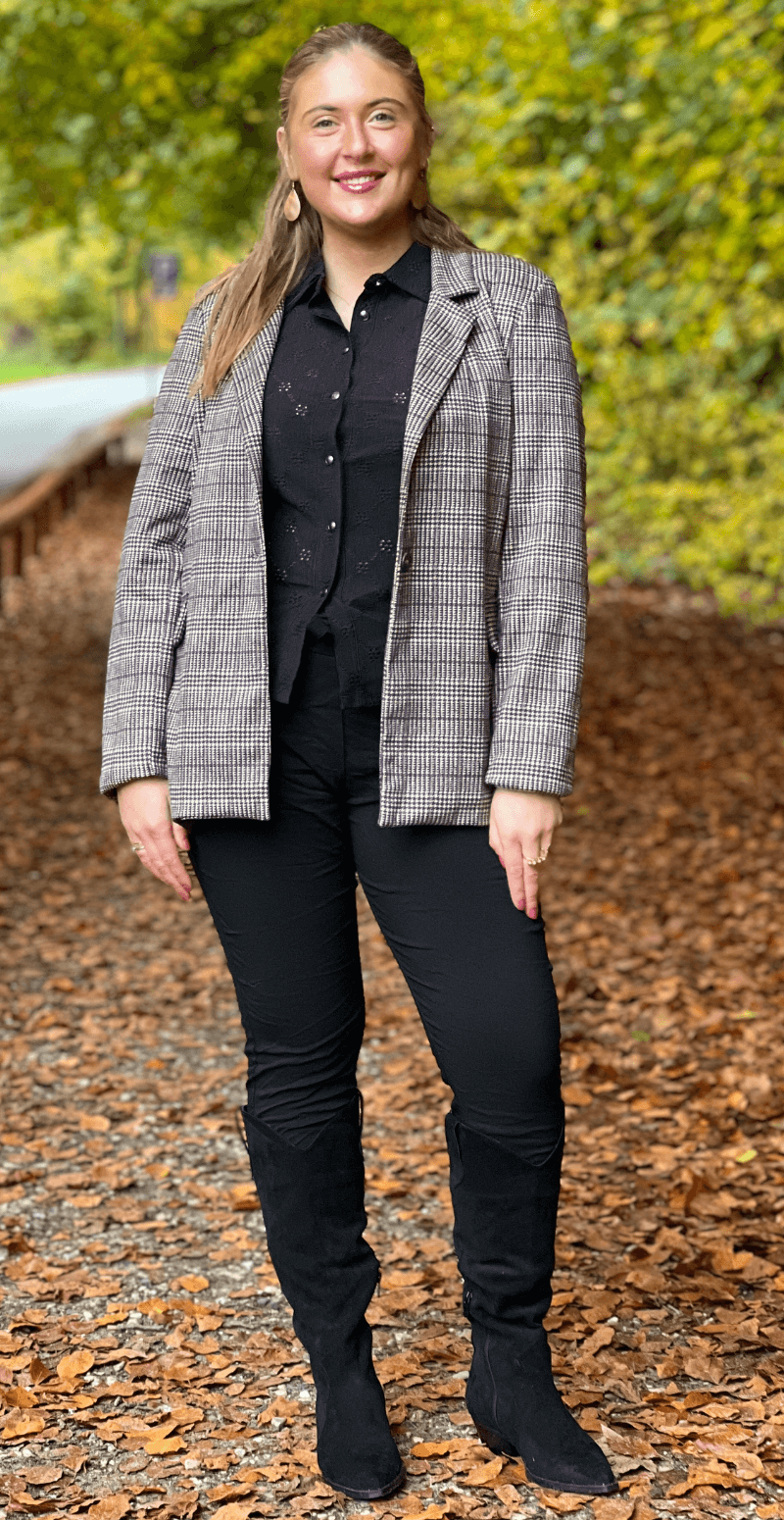 Cheryl blazer med tern brun LikeLondon