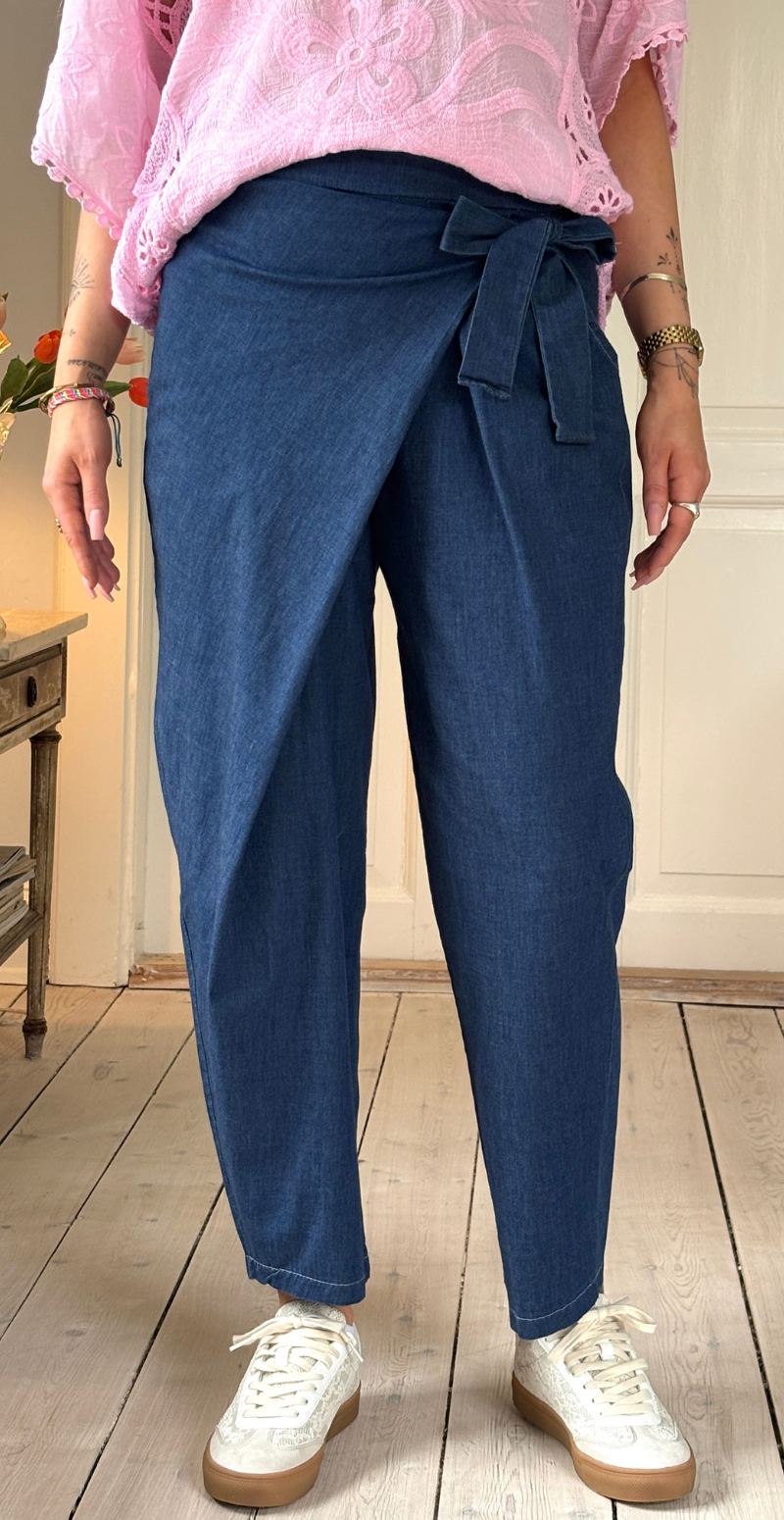 Polly denimbukser med slå-om effekt dark jeans LikeLondon