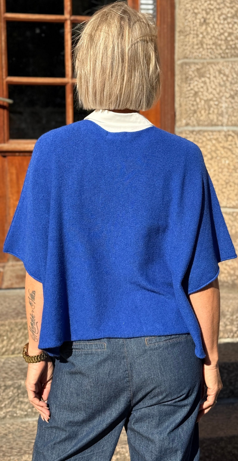 Lonnie strik med 3/4 ærmer og pailletter royal blue LikeLondon