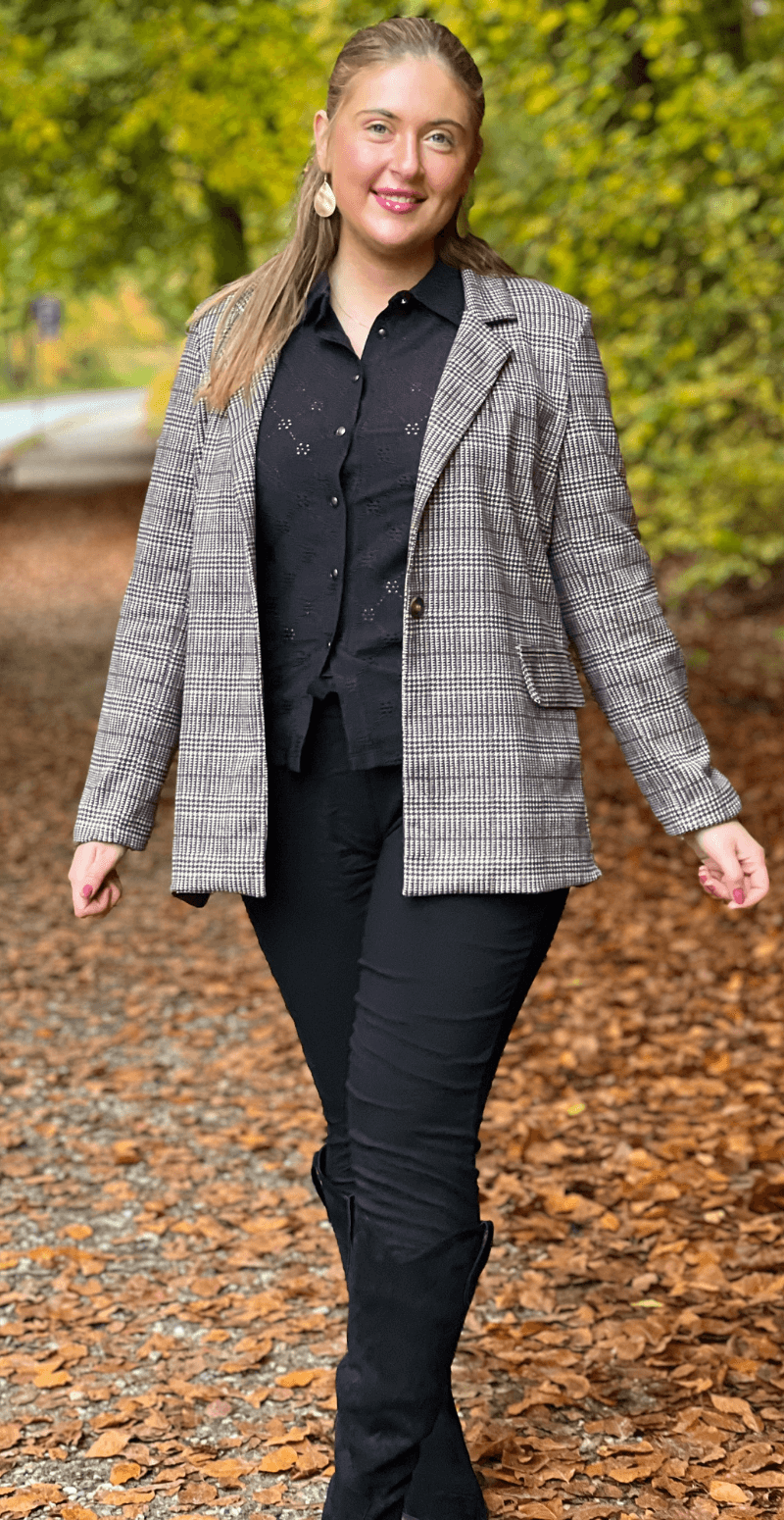 Cheryl blazer med tern brun LikeLondon