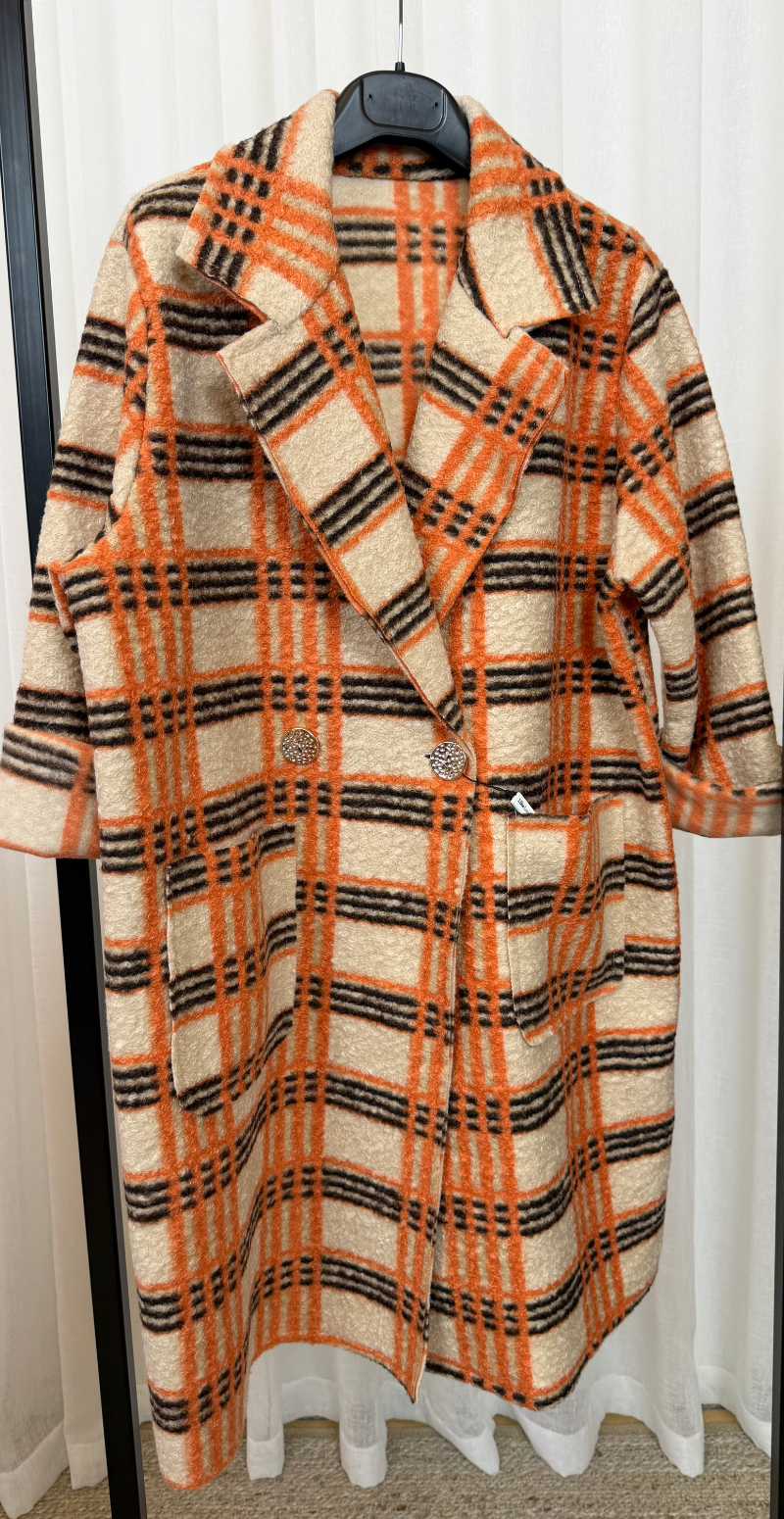 Edith ternet jakke med lommer og knapper orange LikeLondon