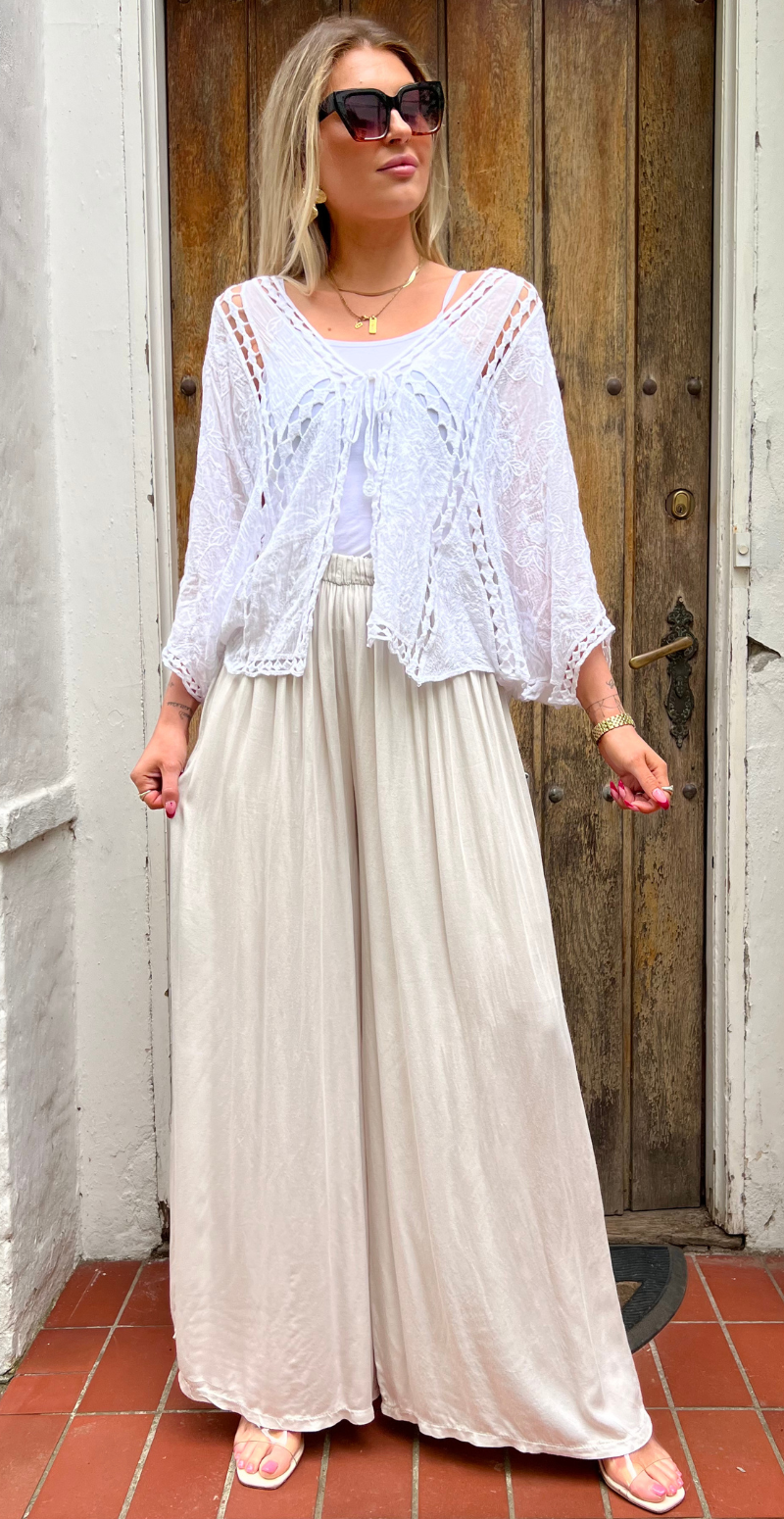 Linette bukser med vidde beige LikeLondon