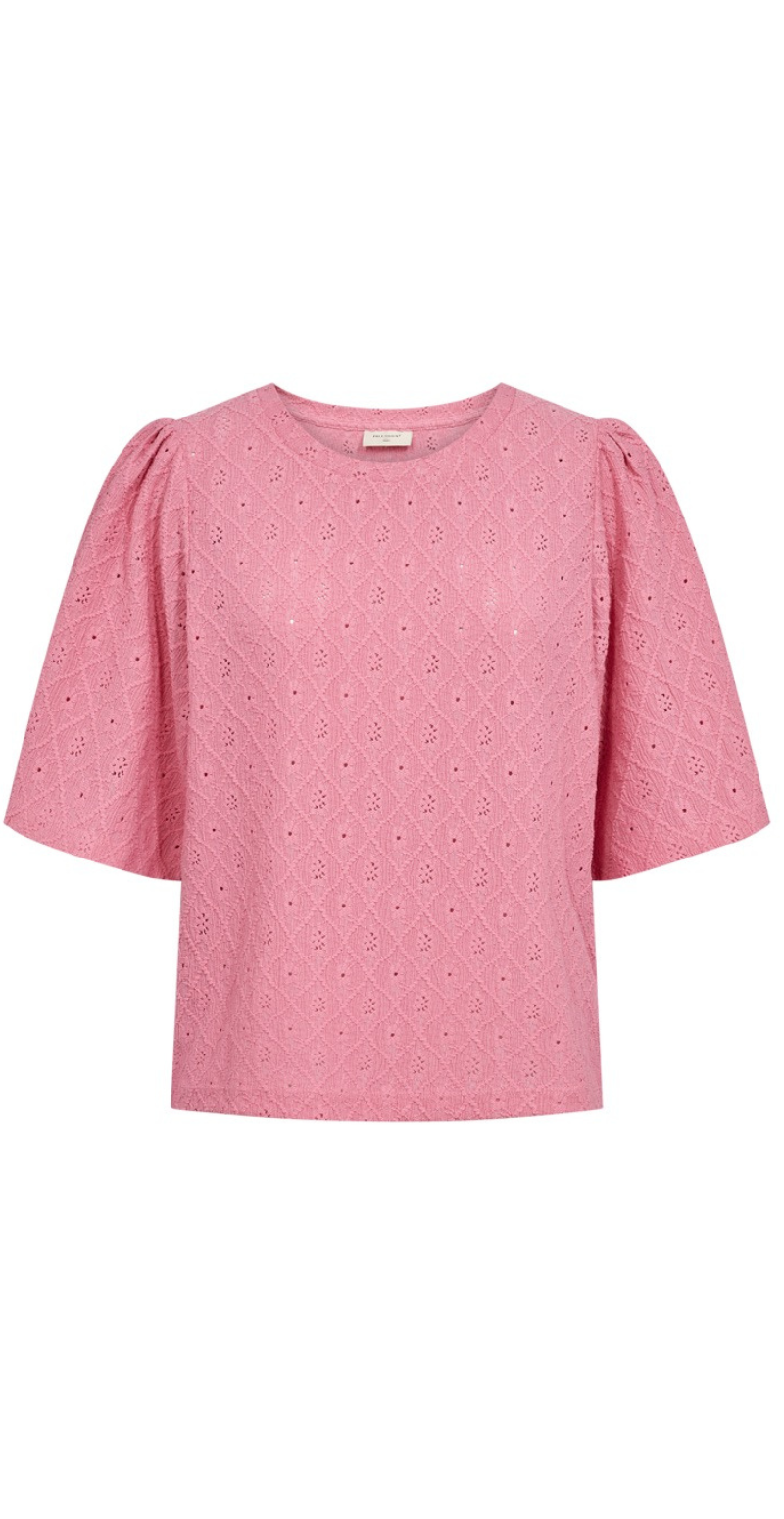 Kiona bluse med hulmønster wild orchid Freequent