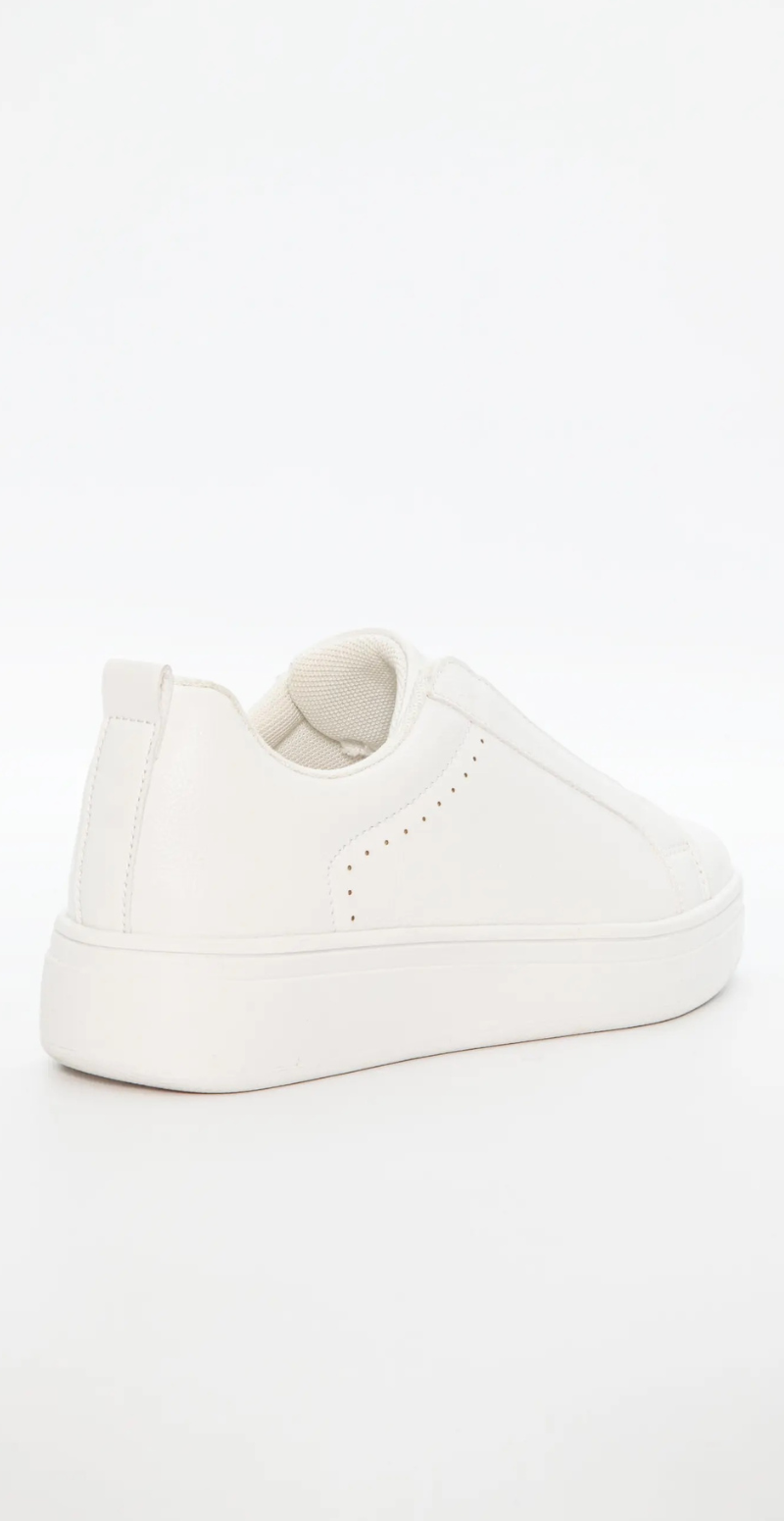 Sneaker med elastik og detaljer hvid Duffy