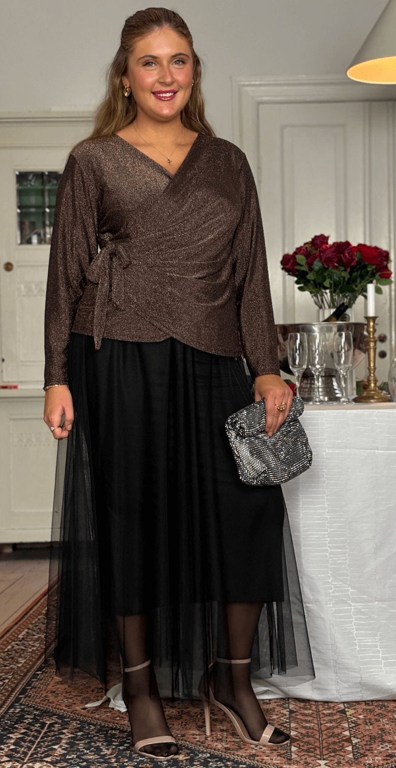 Jalen tylnederdel med satinbånd i taljen sort LikeLondon