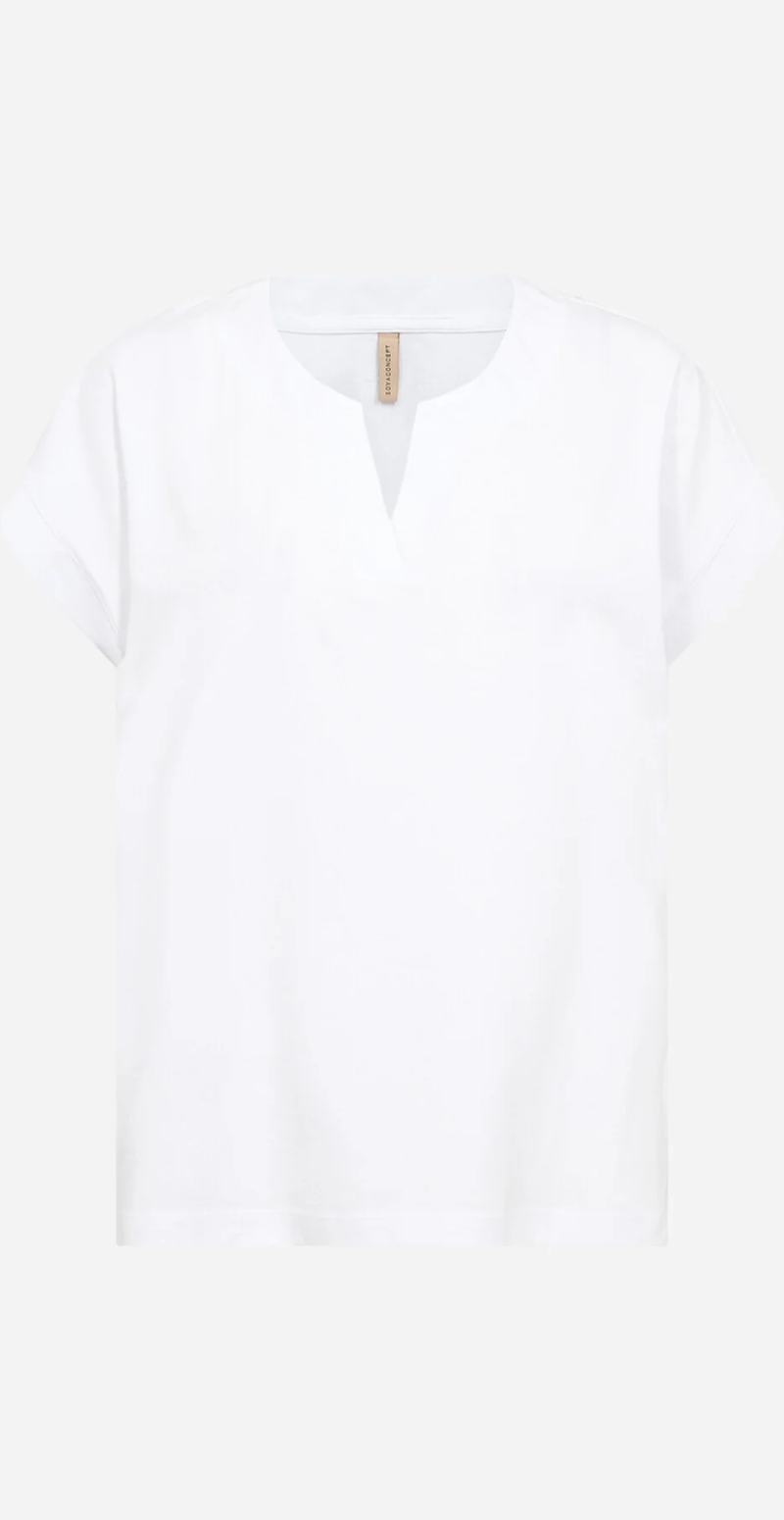 Derby t-shirt med v-hals hvid