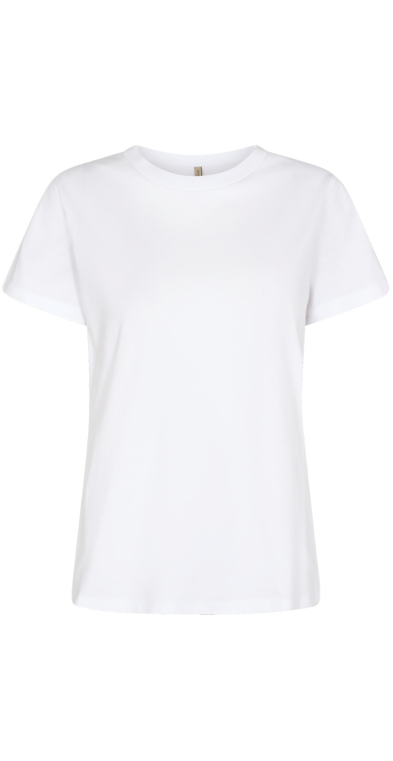 Derby t-shirt med rund hals hvid
