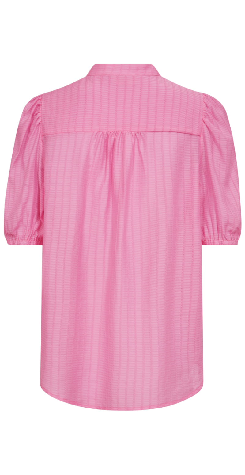 Bella bluse med knapdetaljer fuchsia pink