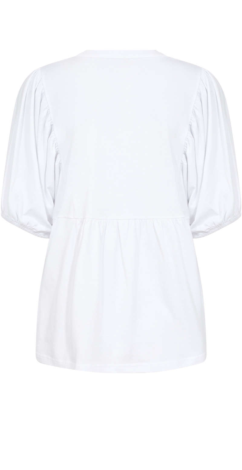 Fabia bluse med broderi anglaise hvid