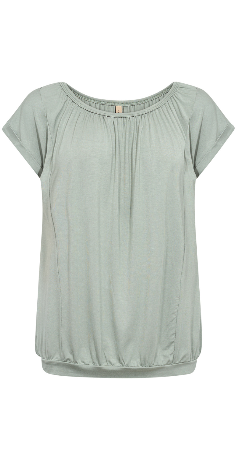 Sophia bluse med rund hals minera