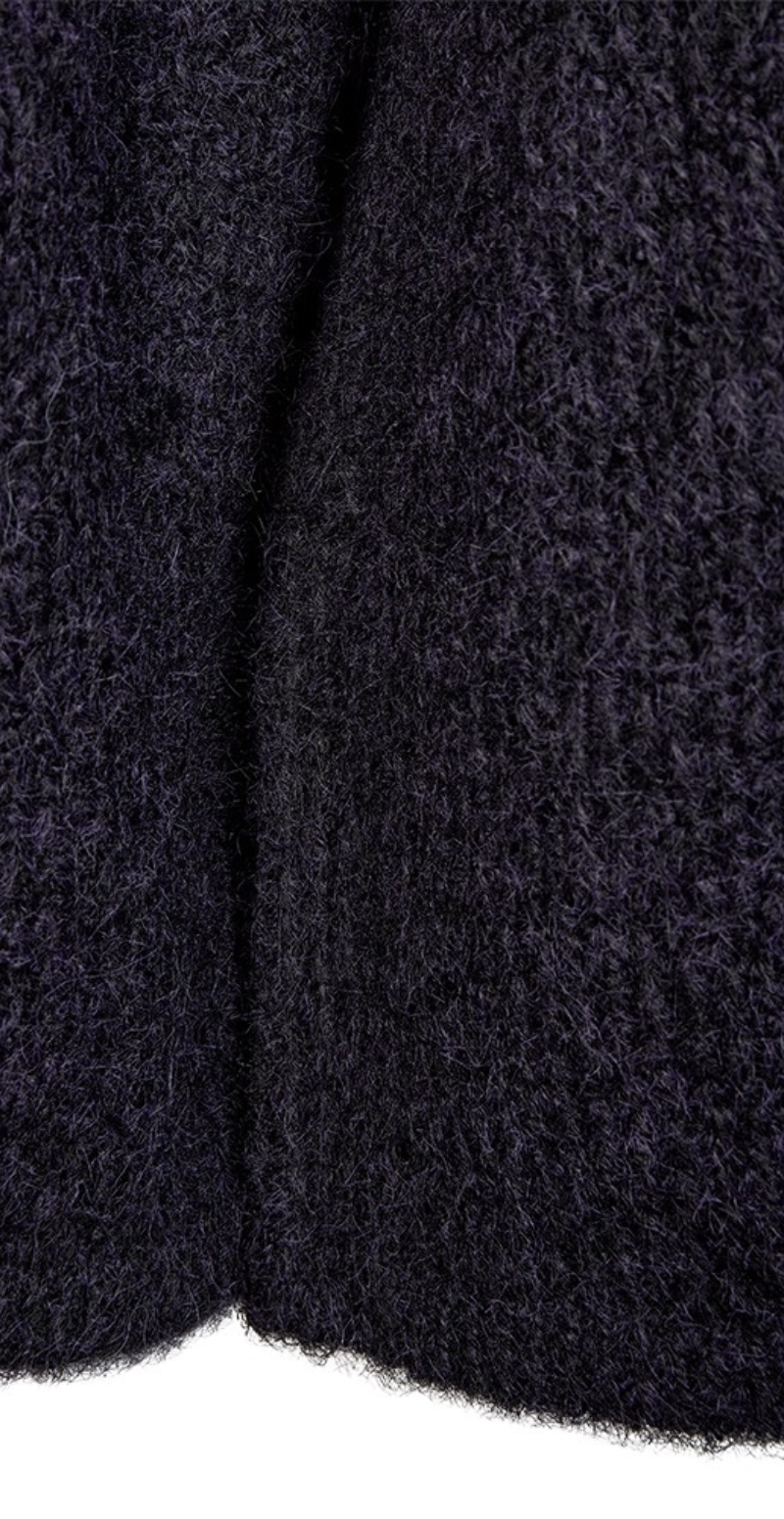 Lulu ensfarvet pullover med 3/4 ærmer nightshade melange Freequent