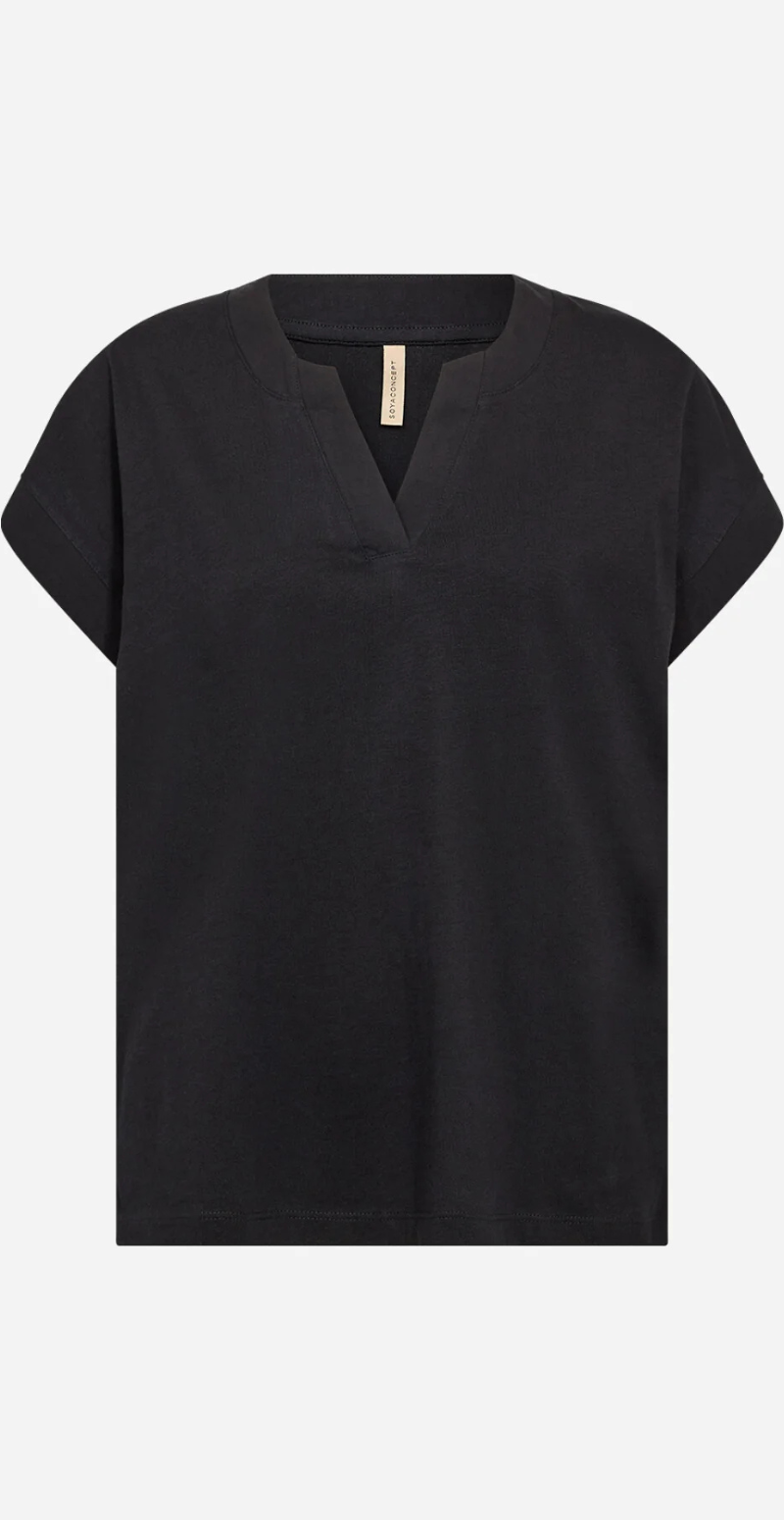 Derby t-shirt med v-hals sort