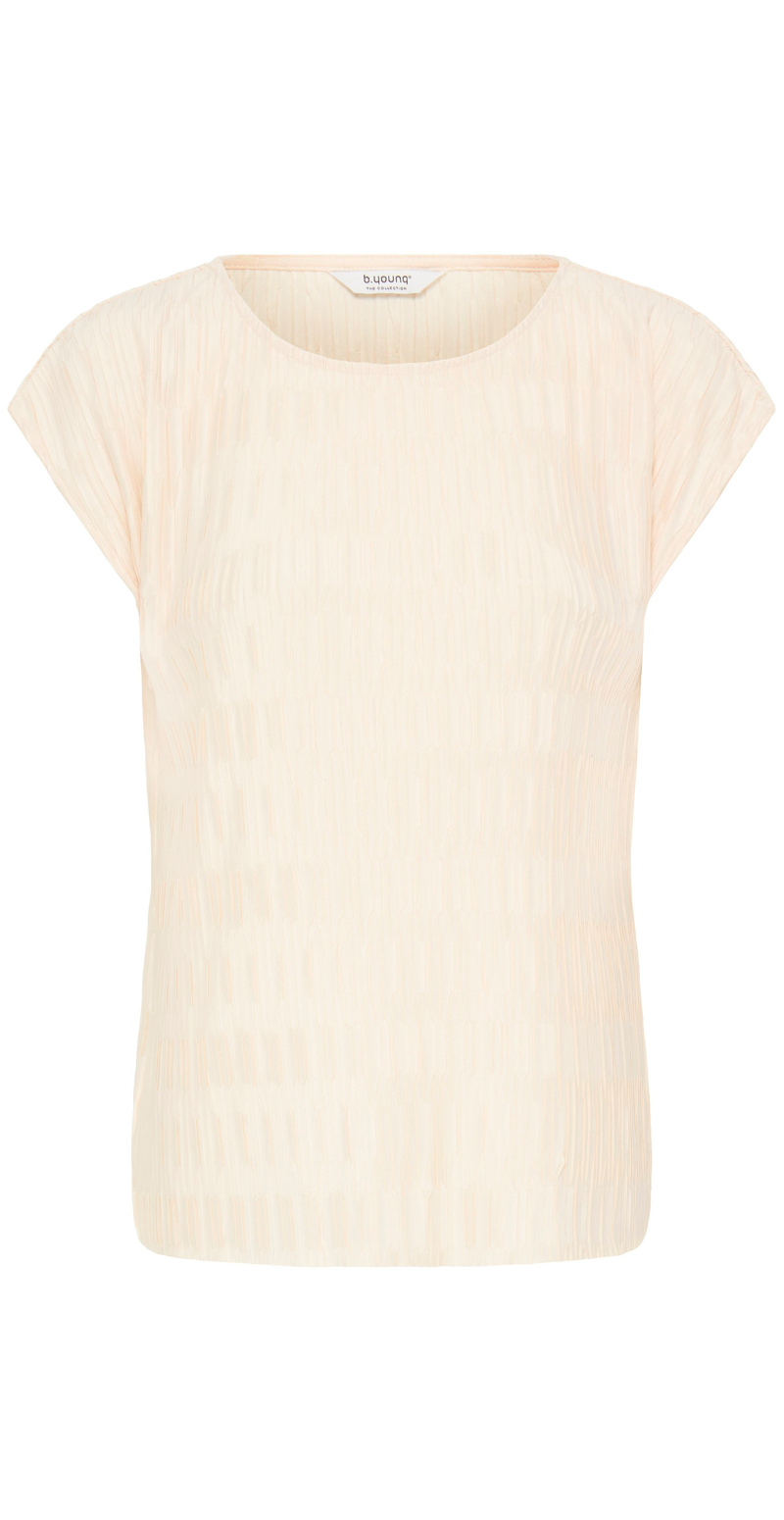 Uvika bluse med mønstret plissé birch B.young