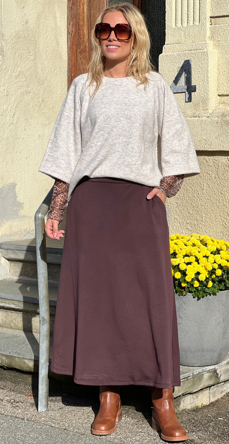 Julia Banu nederdel med lommer brun LikeLondon