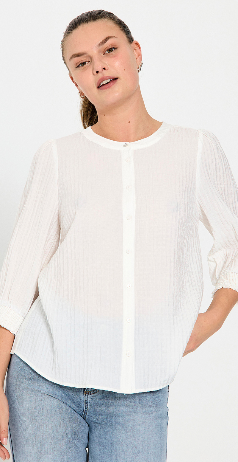 Aby bluse med struktur off-white