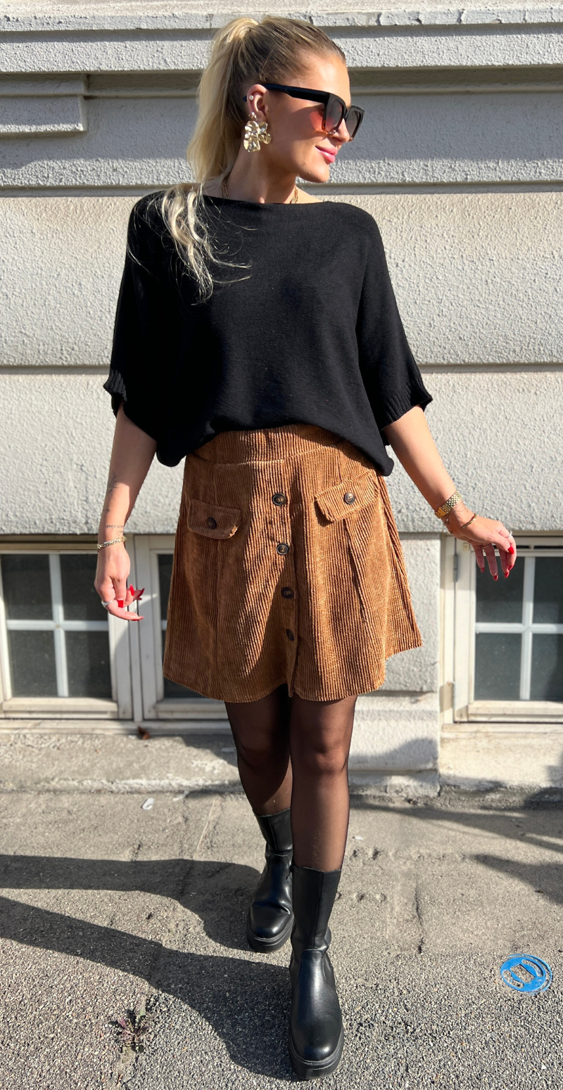 Fanny bluse med flagermusærmer sort LikeLondon