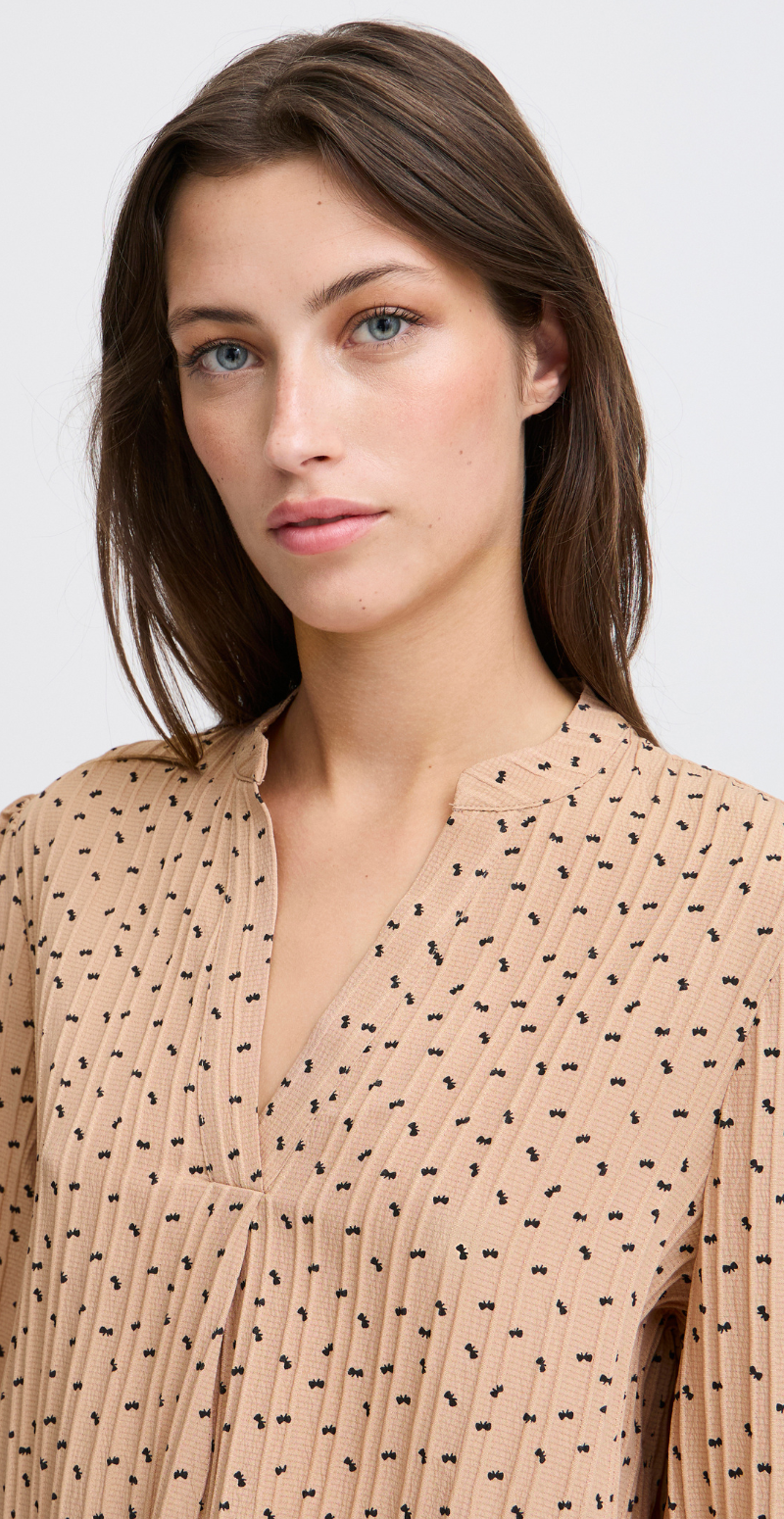 Ibow bluse med små sløjfer roebuck mix B.young