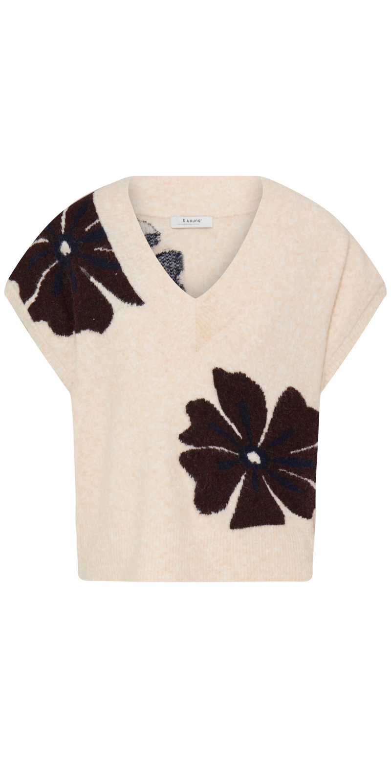 Omea strikvest med blomster fig melange flower B.young
