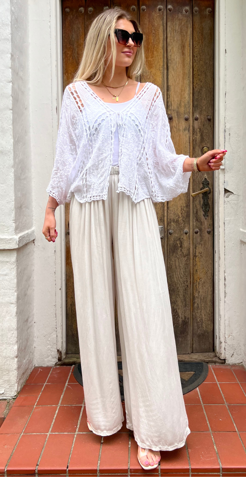 Linette bukser med vidde beige LikeLondon