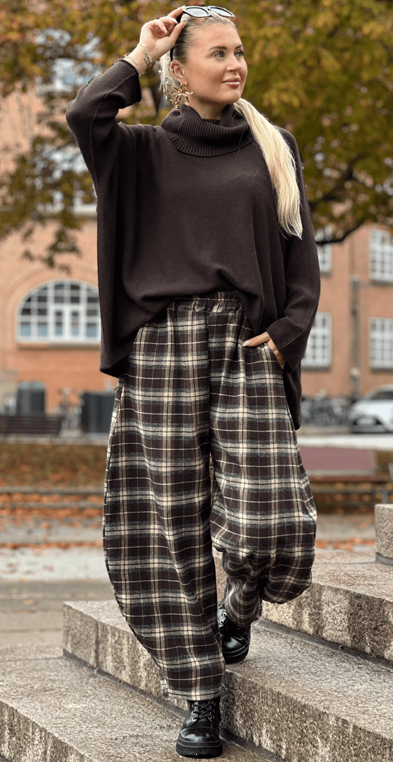 Sonya ternet barrel balloon bukser brun LikeLondon