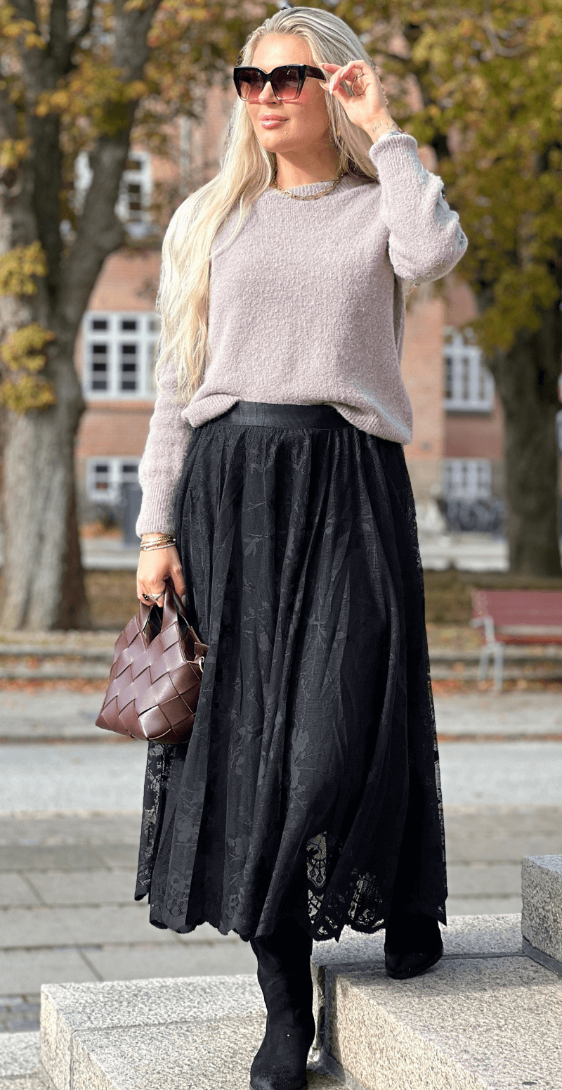 Lally blonde nederdel med print sort