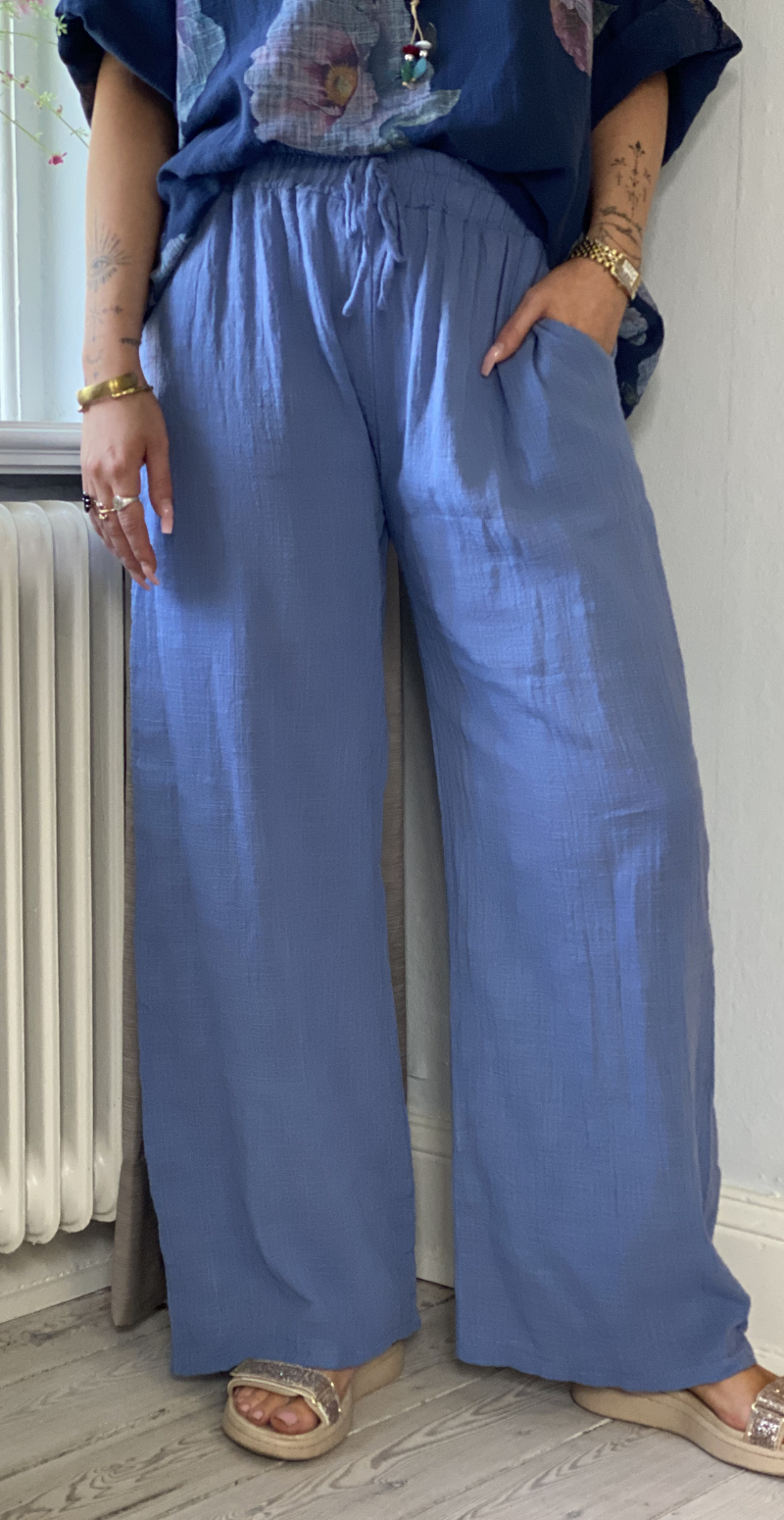 Elise ensfarvet buks denim LikeLondon