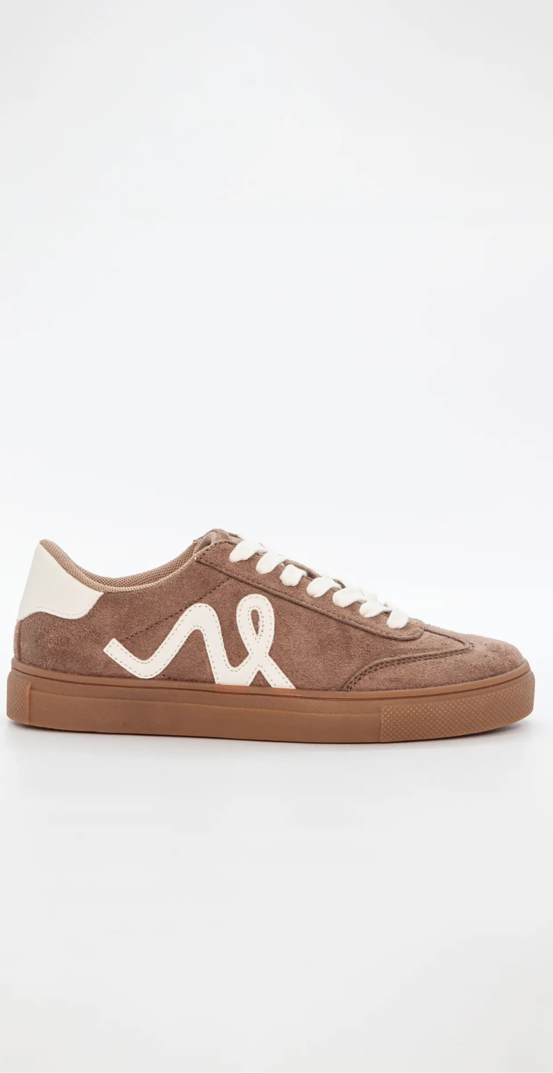 Sneaker i retrolook med snøre taupe Duffy