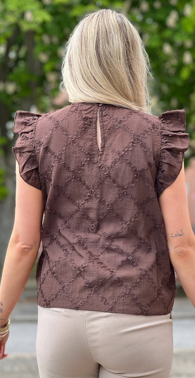 Ilianna bluse med flæsedetaljer french roast B.young